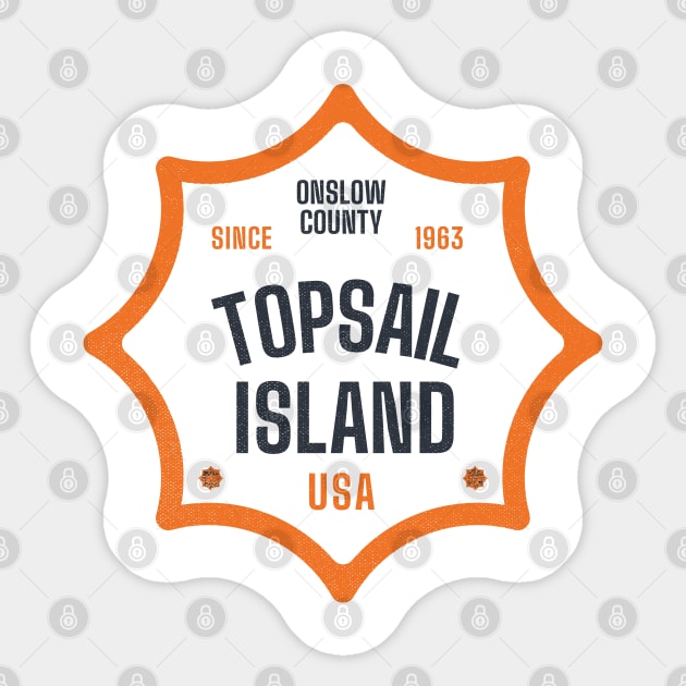 Topsail Island, NC Summertime Vacationing Sun Signs Sticker by Contentarama